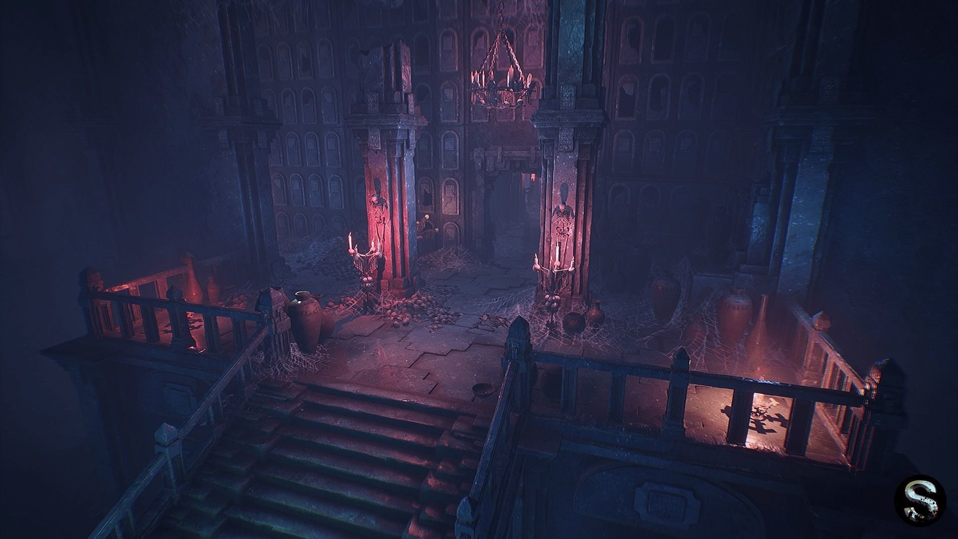 Fantasy Dungeon Ossuary Low-poly 3D model_14