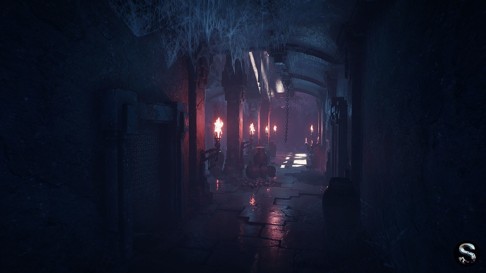 Fantasy Dungeon Ossuary Low-poly 3D model_21