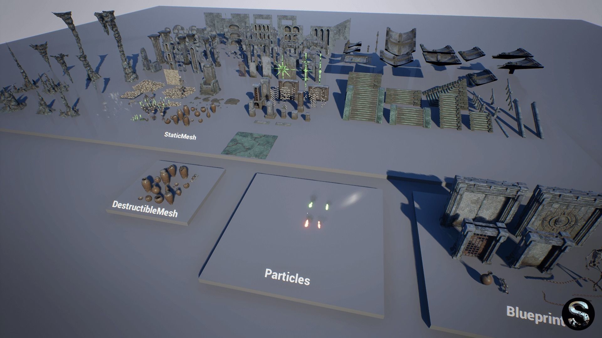 Fantasy Dungeon Ossuary Low-poly 3D model_23