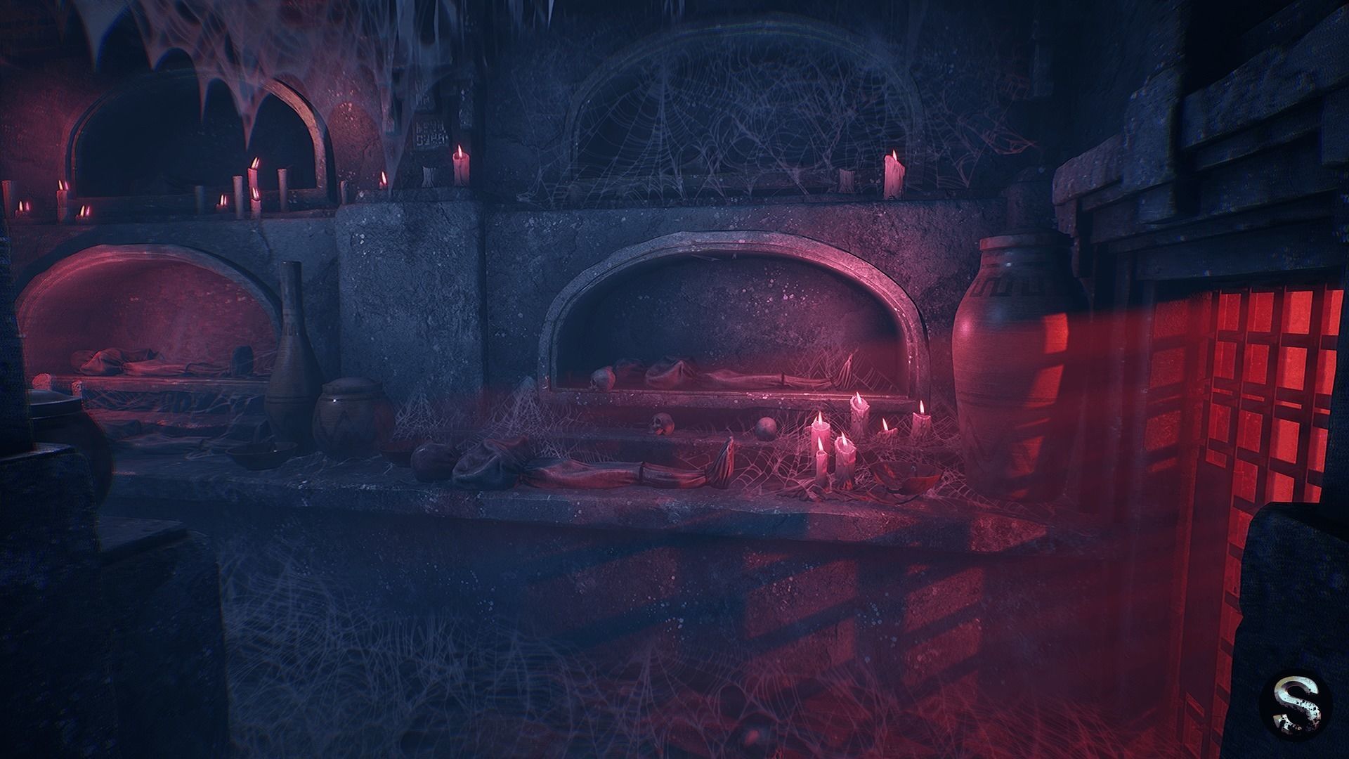 Fantasy Dungeon Ossuary Low-poly 3D model_19