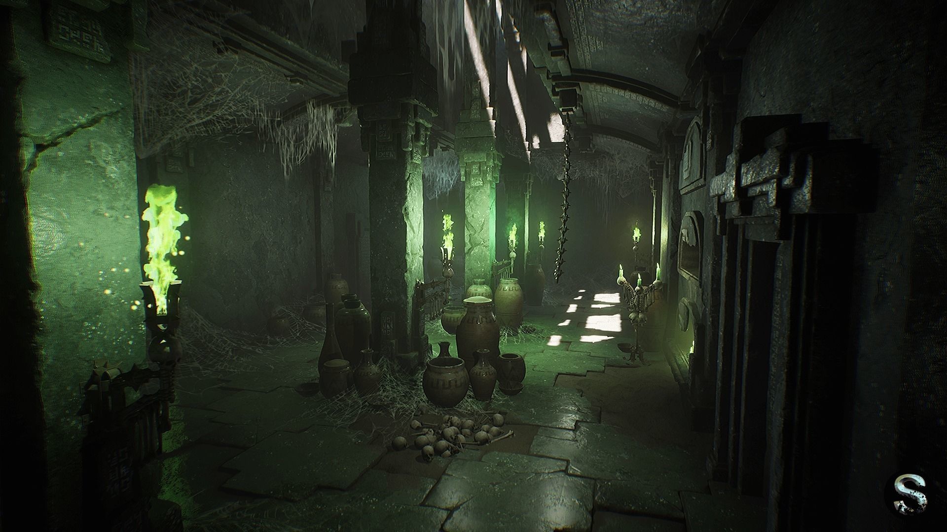 Fantasy Dungeon Ossuary Low-poly 3D model_12