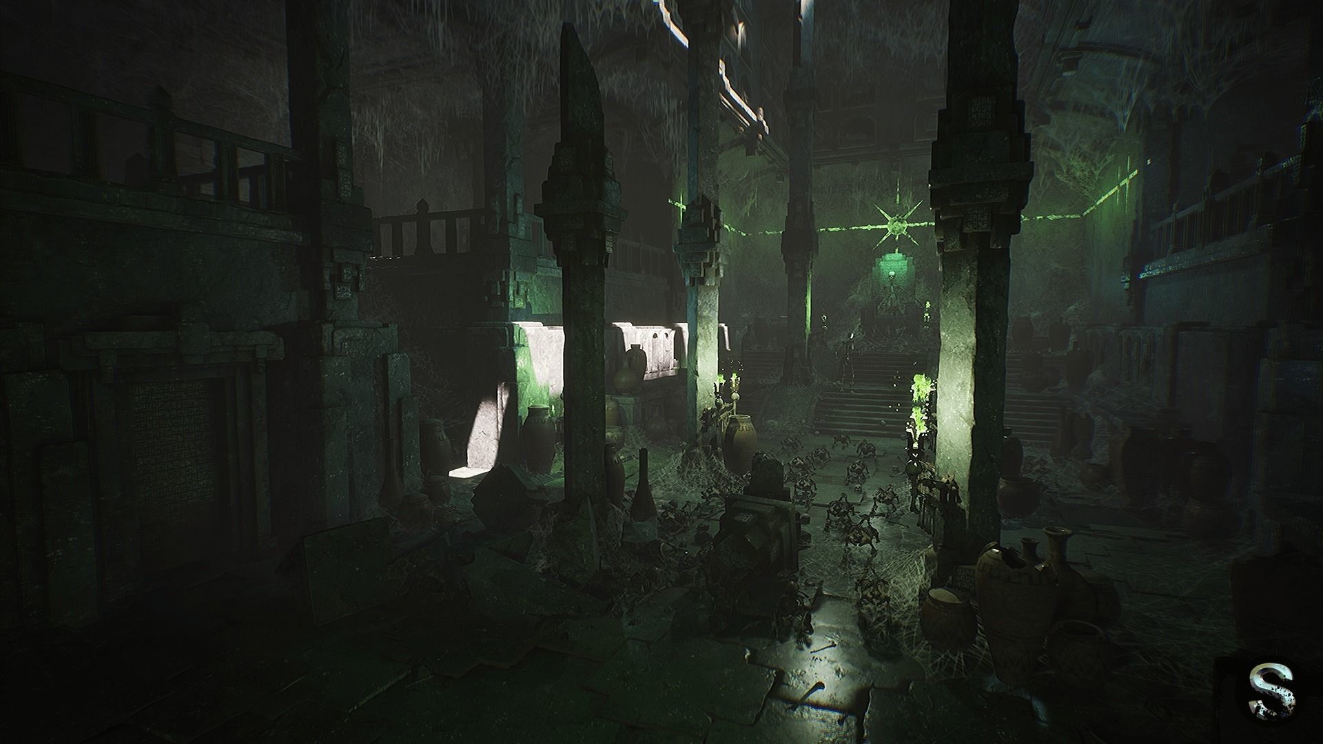 Fantasy Dungeon Ossuary Low-poly 3D model_8