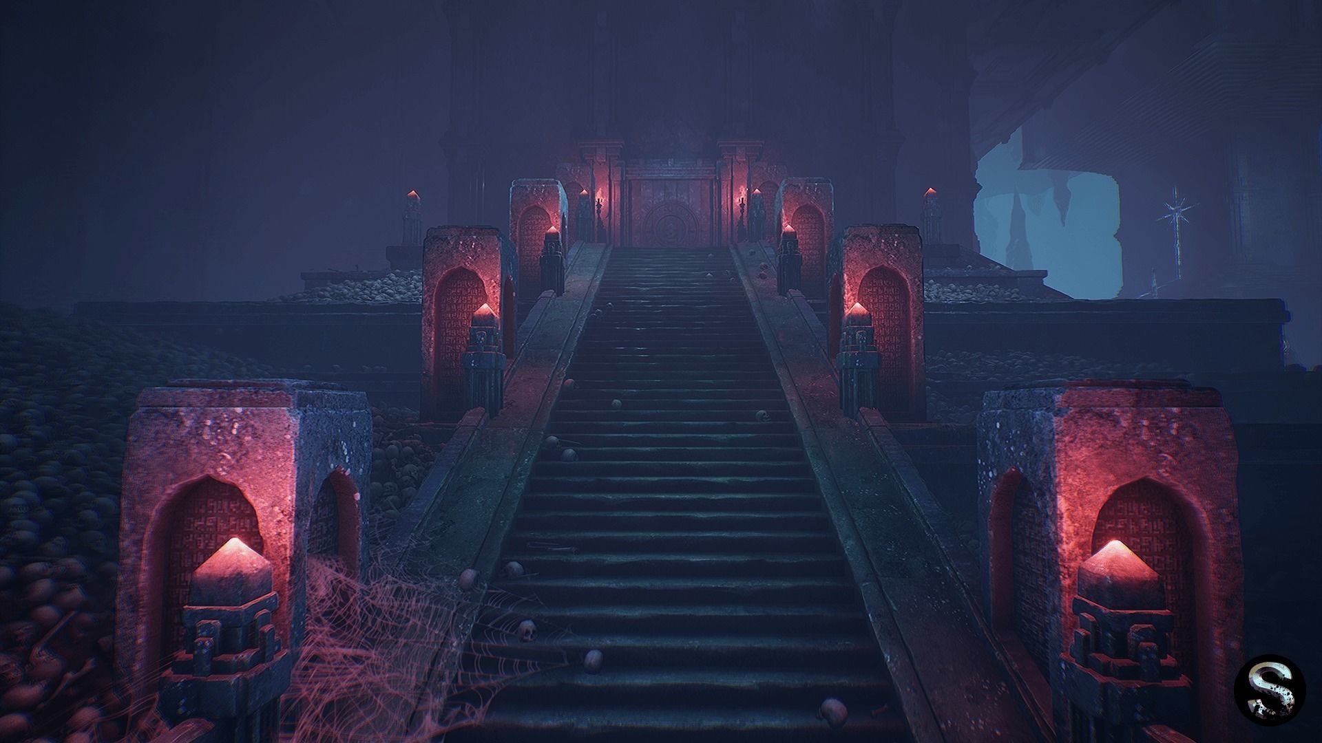 Fantasy Dungeon Ossuary Low-poly 3D model_18