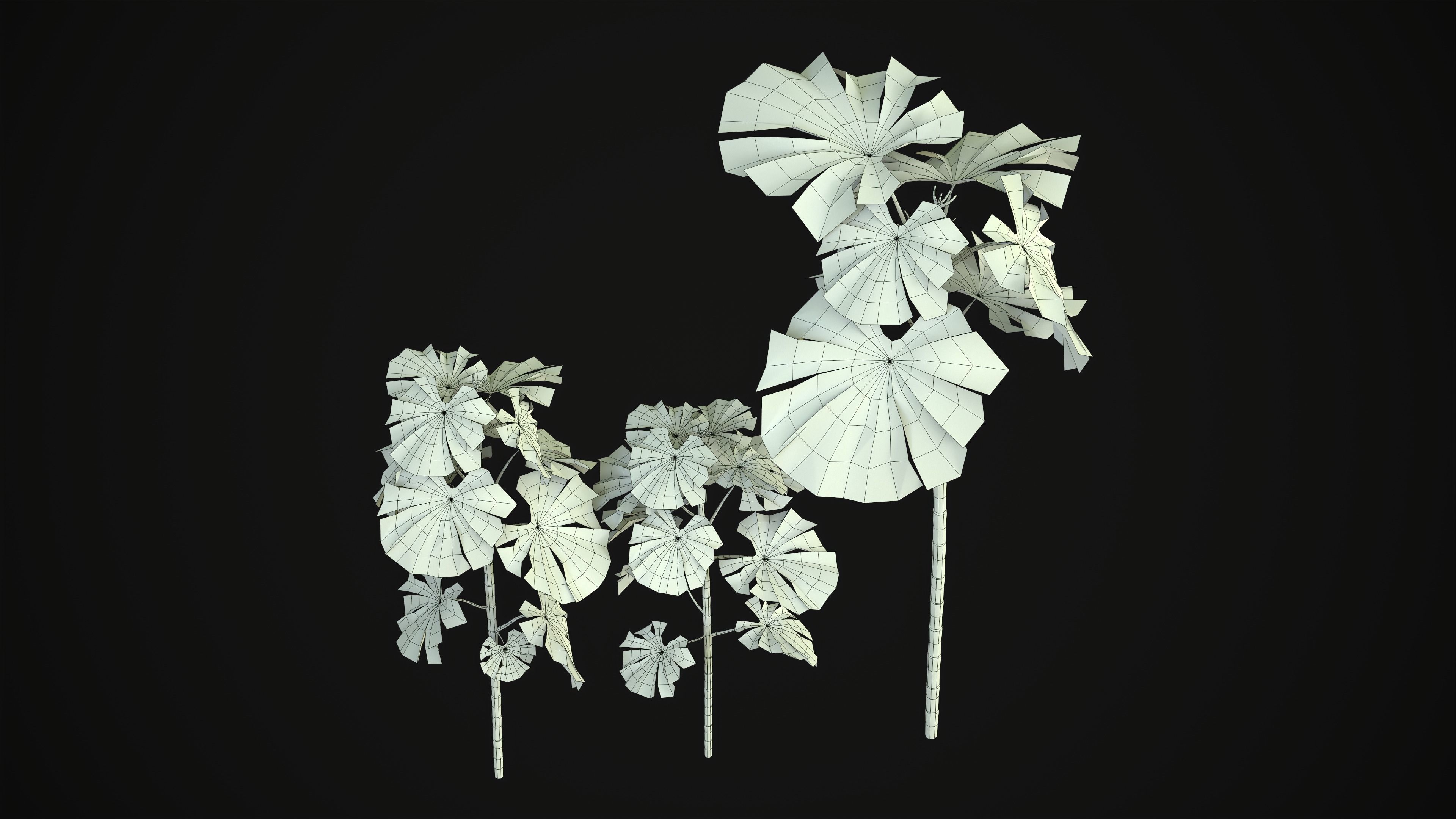 Cecropia Palmata - Grass Low-poly 3D model_23