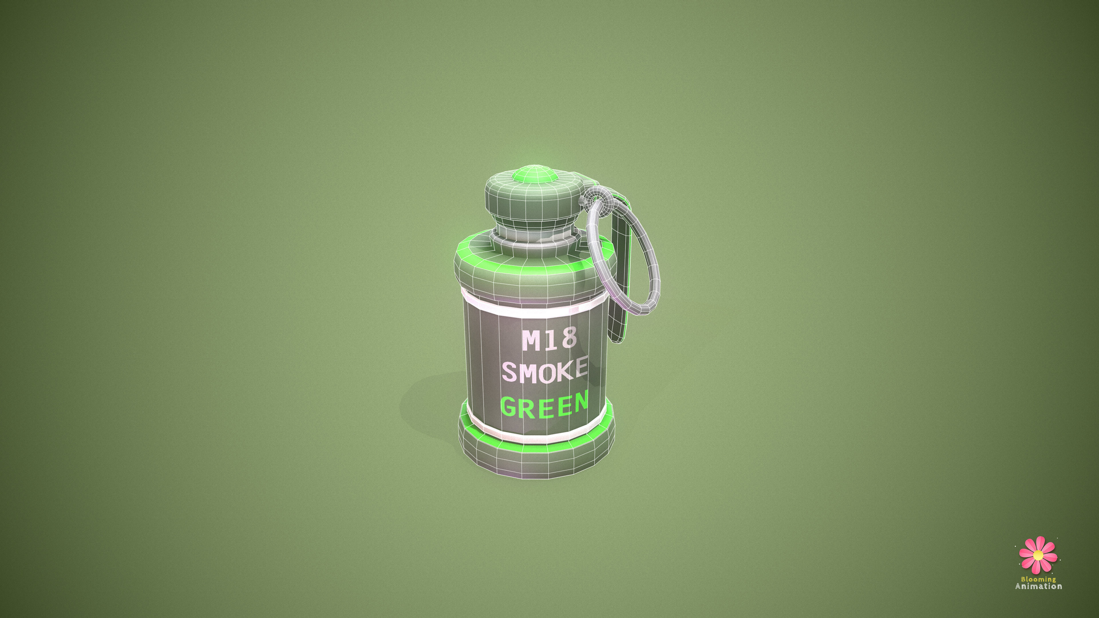 Stylized Smoke Bomb Low-poly 3D model_7