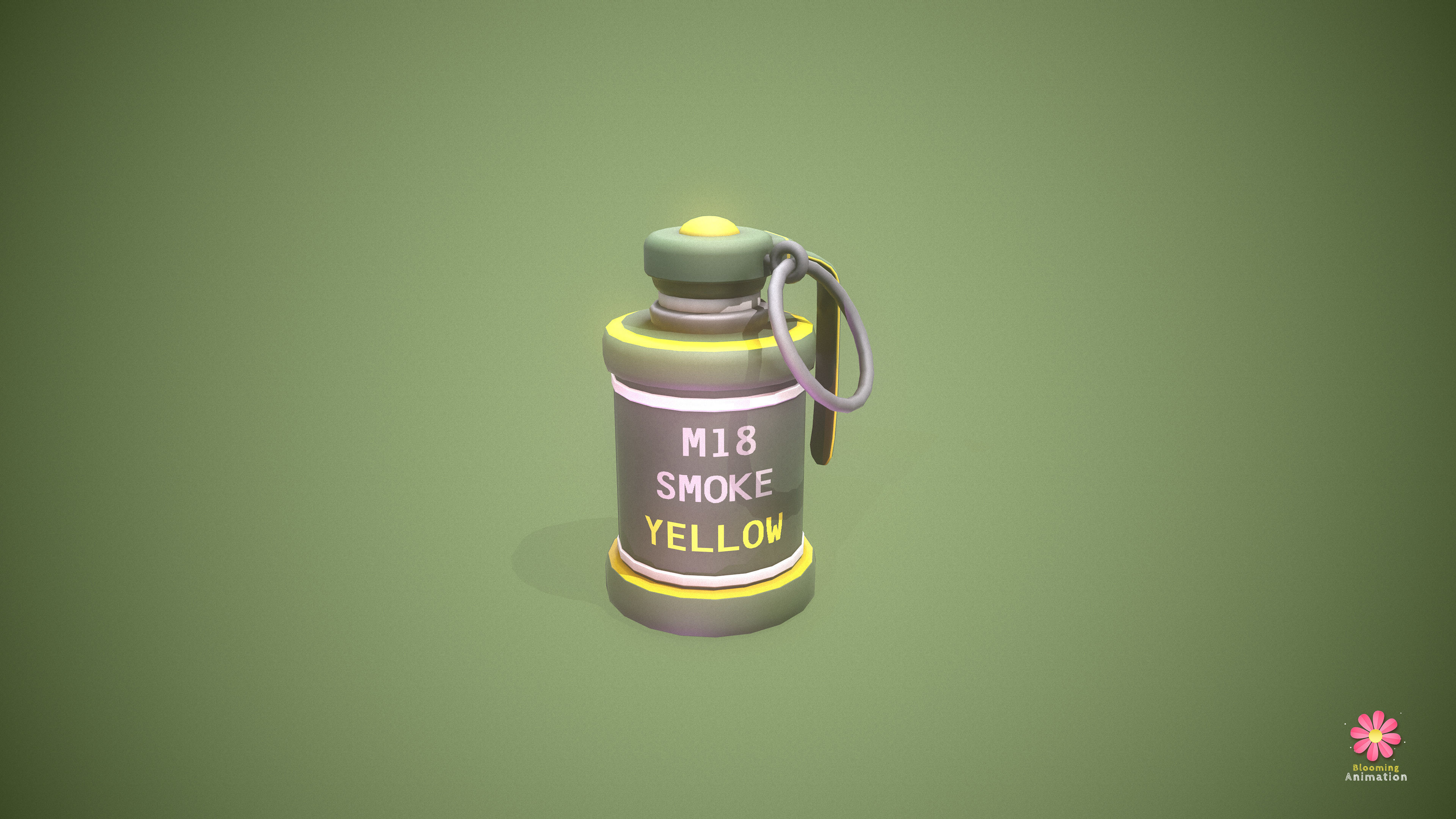 Stylized Smoke Bomb Low-poly 3D model_5