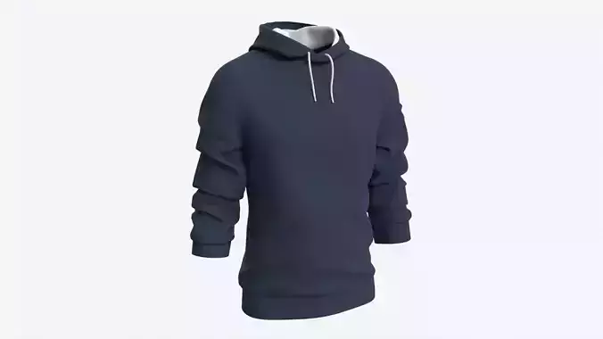Hoodie for Men Mockup 02 Navy 3D model
