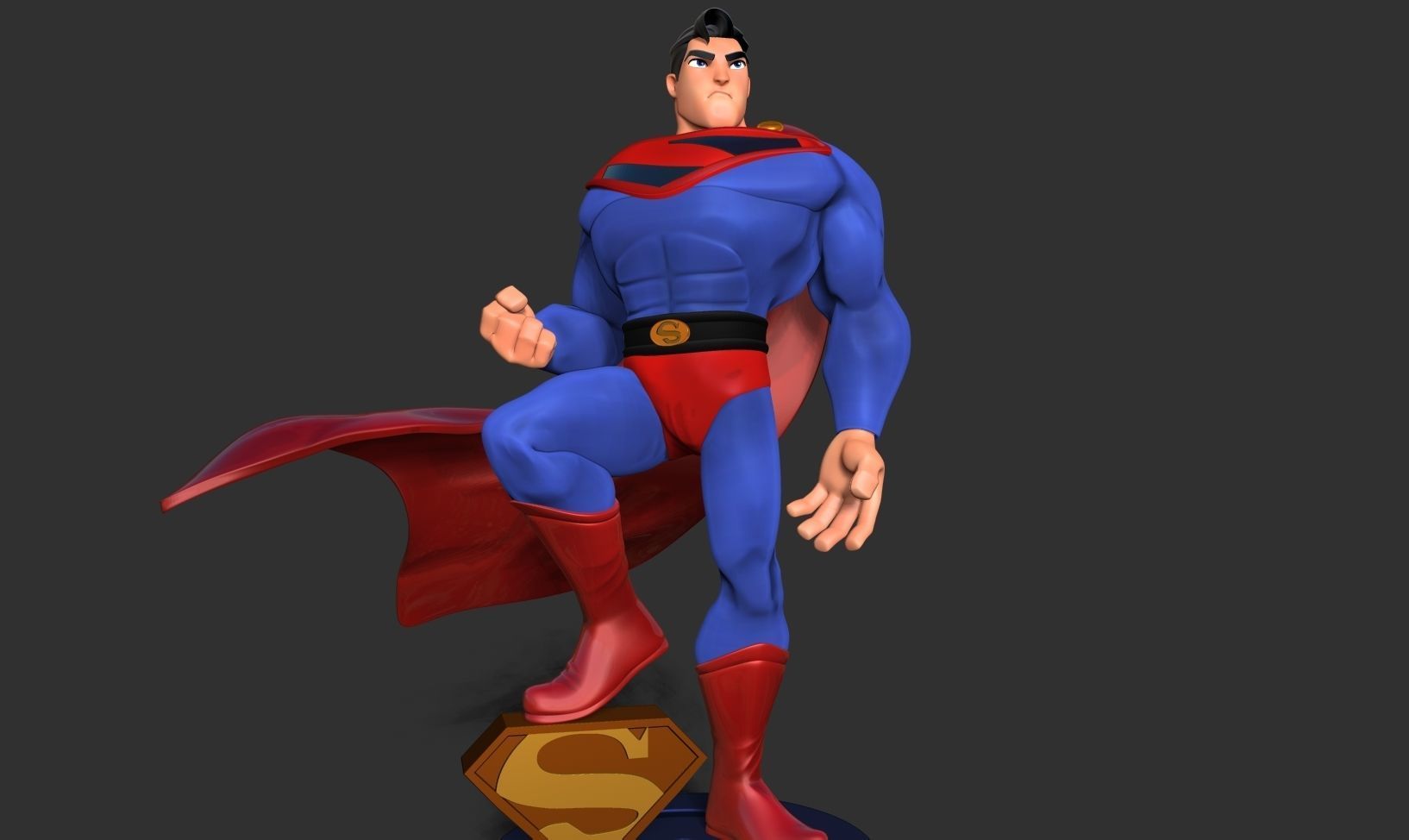 Superman Stylized 3D print model_9