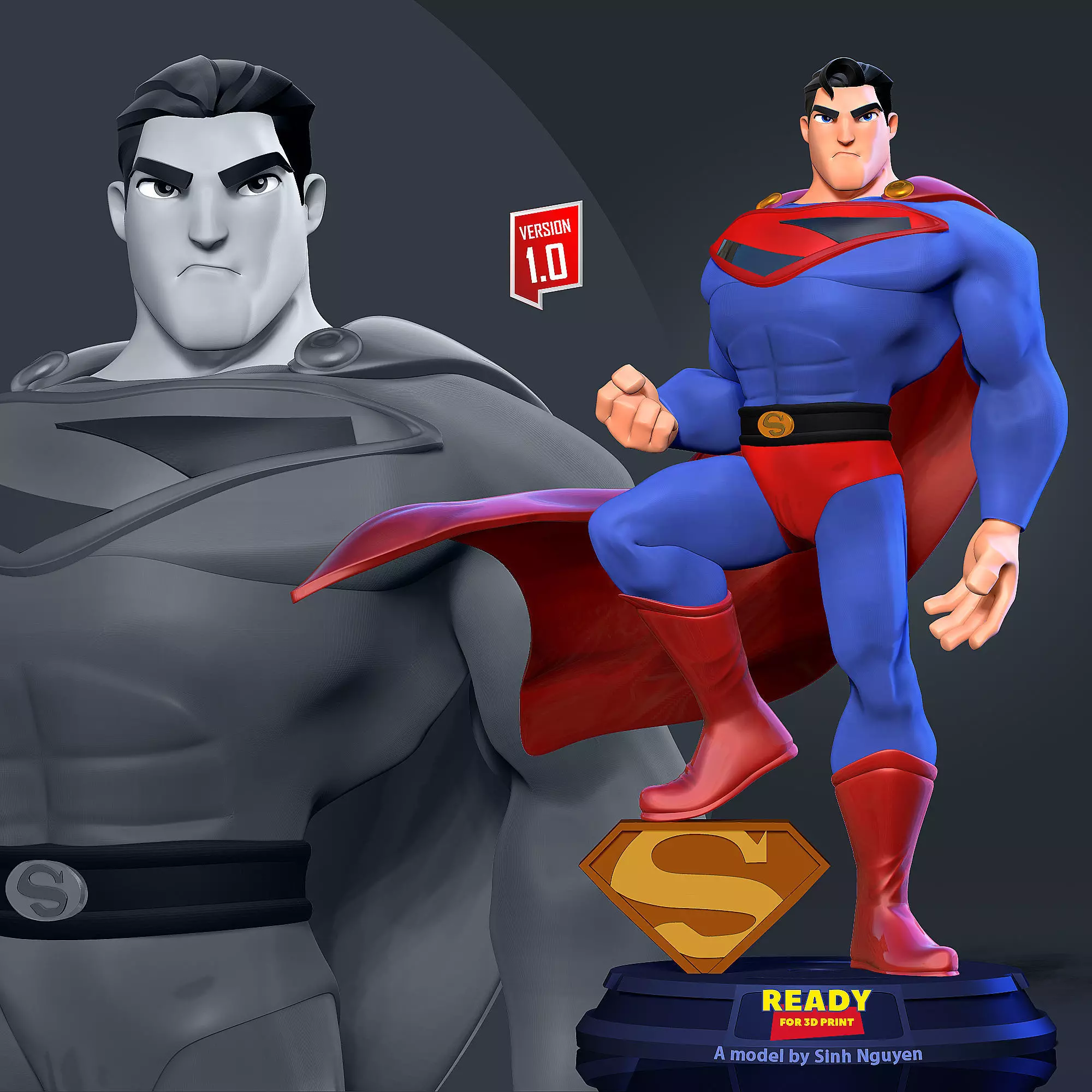 Superman Stylized 3D print model_0