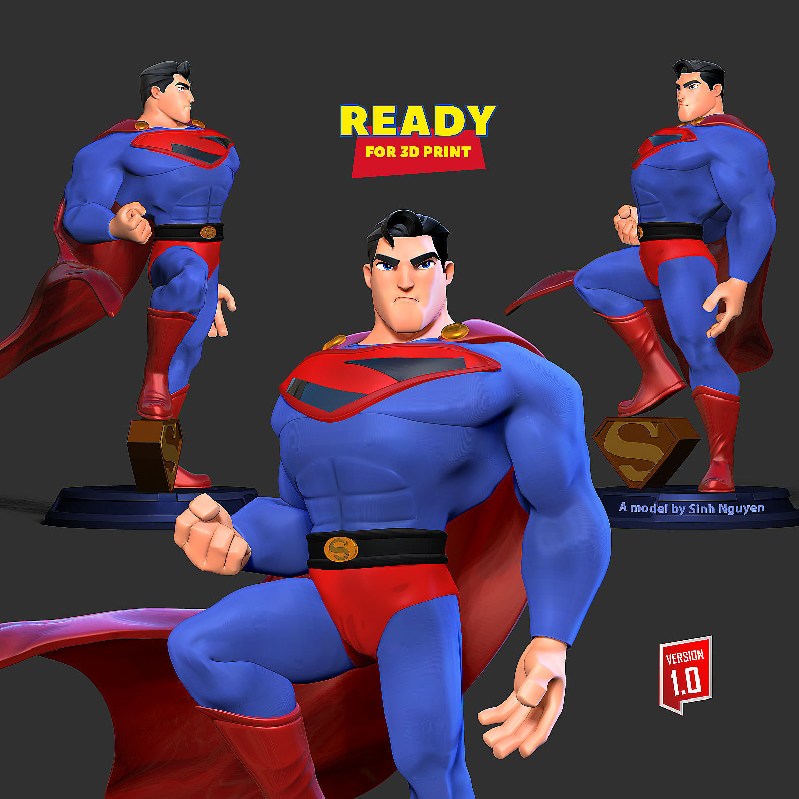 Superman Stylized 3D print model_1