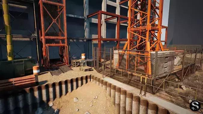 Construction Site Low-poly 3D model