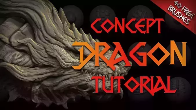 Tutorial Dragon Concept in Zbrush and 40 VDM Brushes 3D model