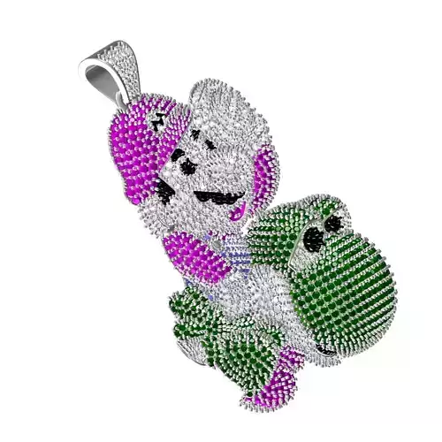Super Mario Cartoon Hip Hop Diamond Pendant