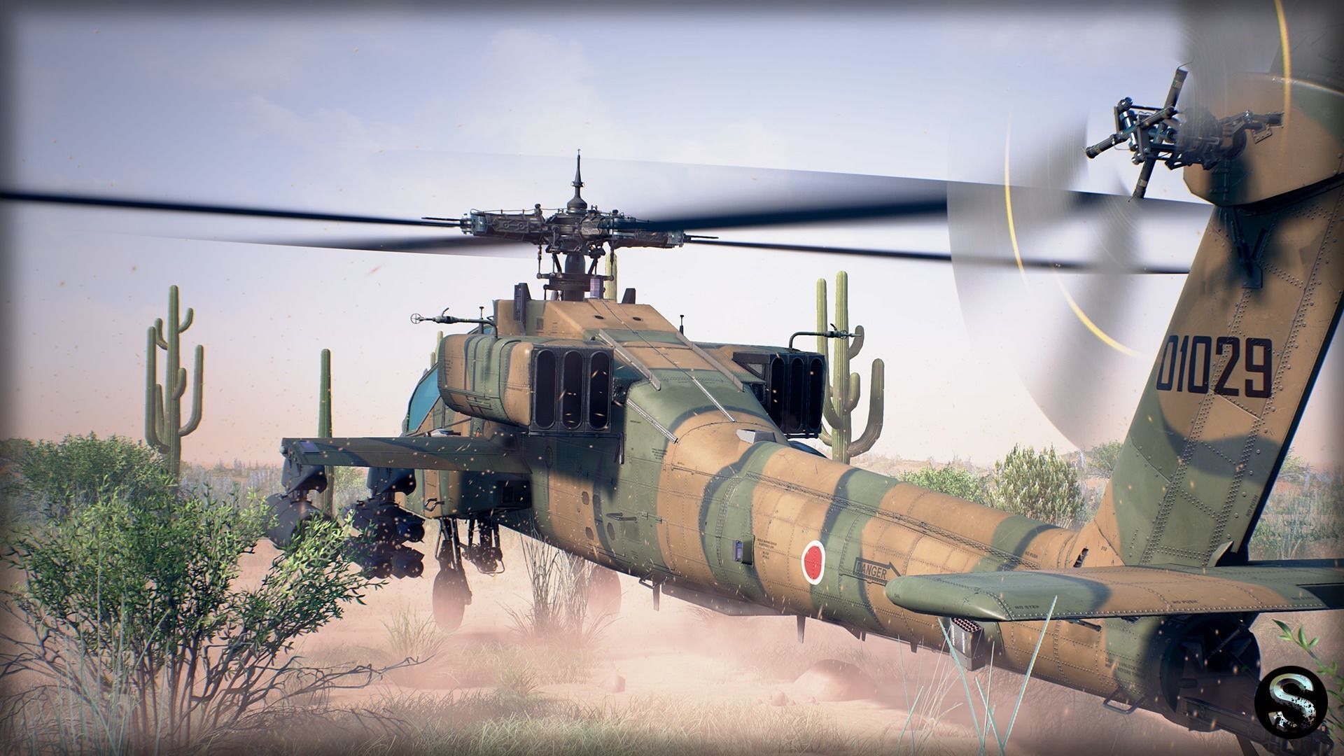 AH-64A Apache Low-poly 3D model_1