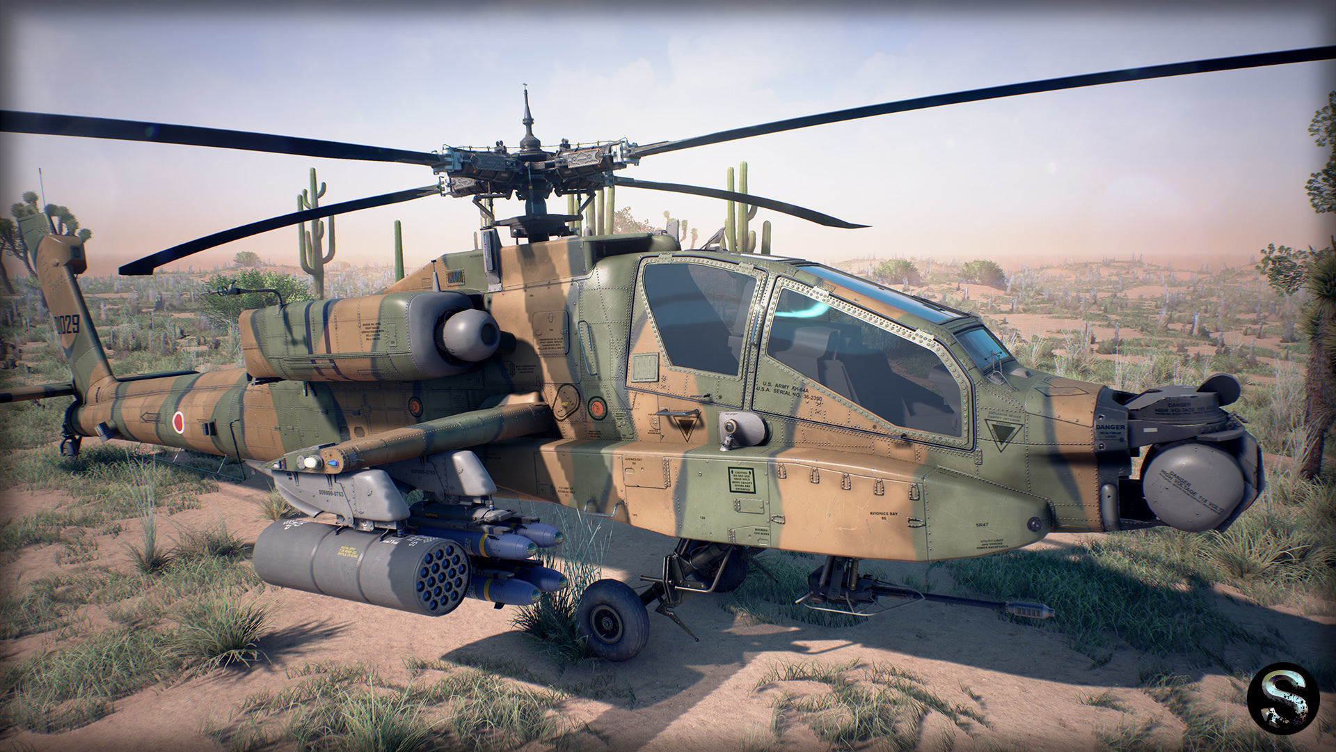 AH-64A Apache Low-poly 3D model_3