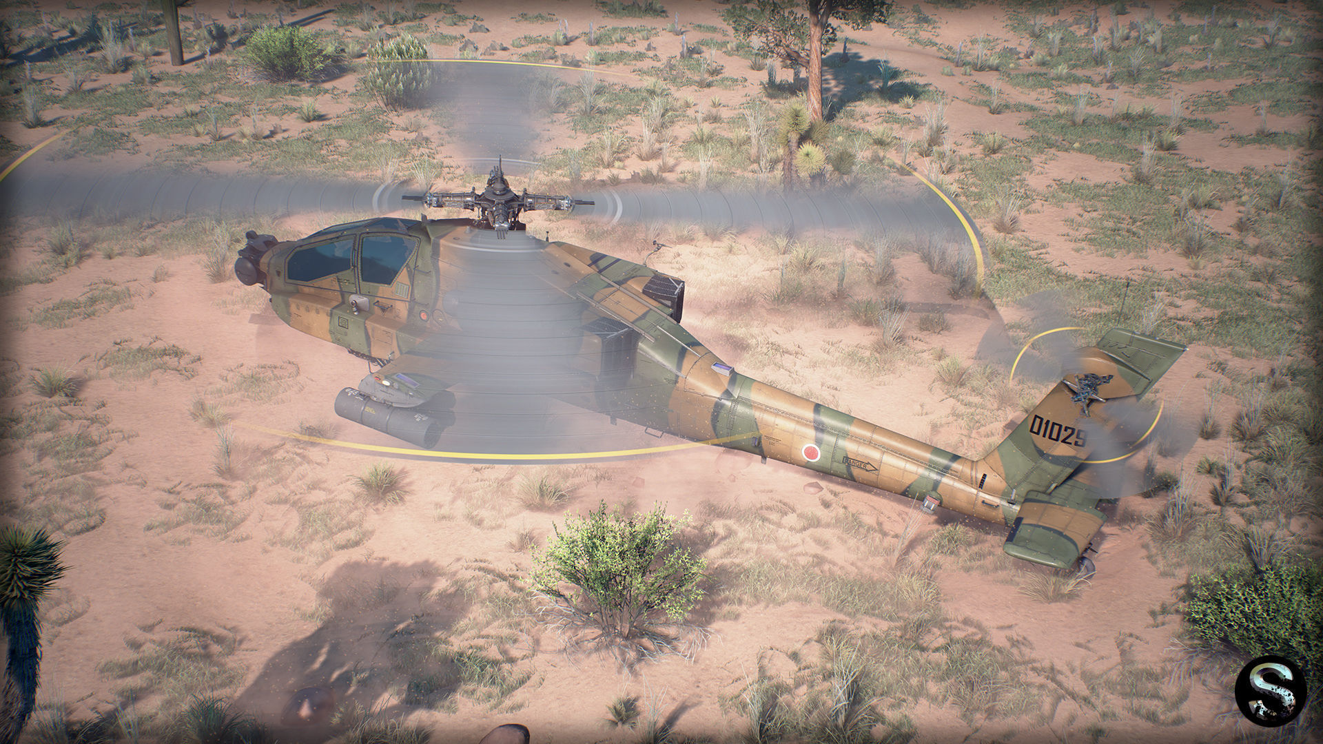 AH-64A Apache Low-poly 3D model_2