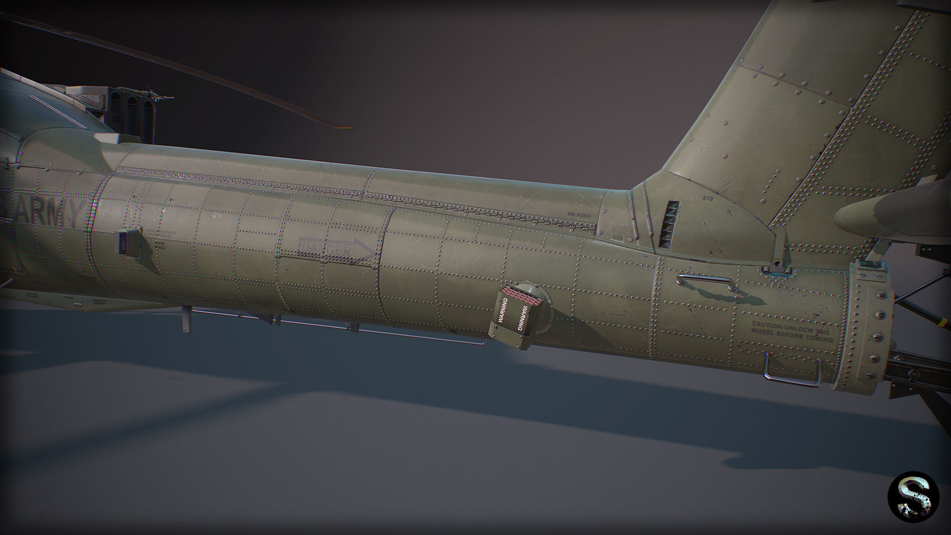 AH-64A Apache Low-poly 3D model_8