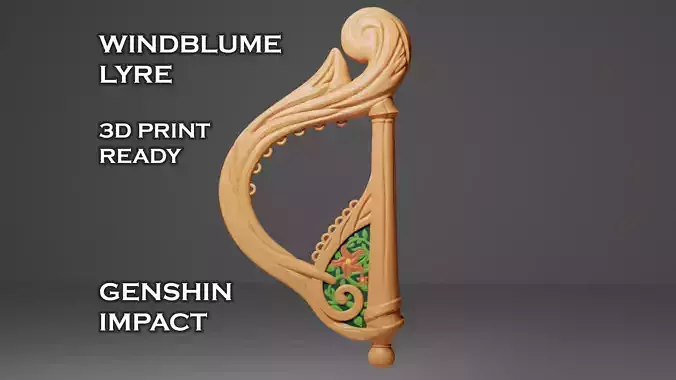 Windblume Lyre -- Genshin Impact -- 3D Print Ready  3D print model