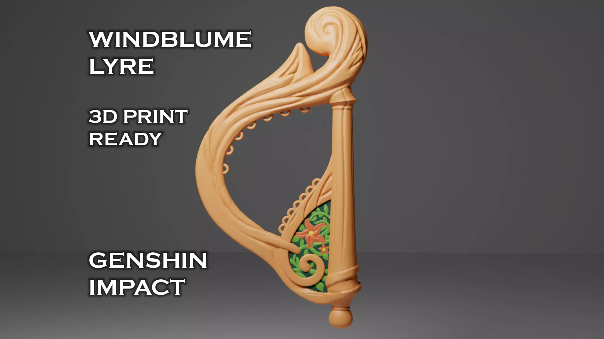 Windblume Lyre -- Genshin Impact -- 3D Print Ready  3D print model_0