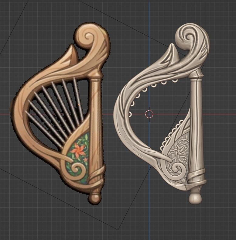 Windblume Lyre -- Genshin Impact -- 3D Print Ready  3D print model_1