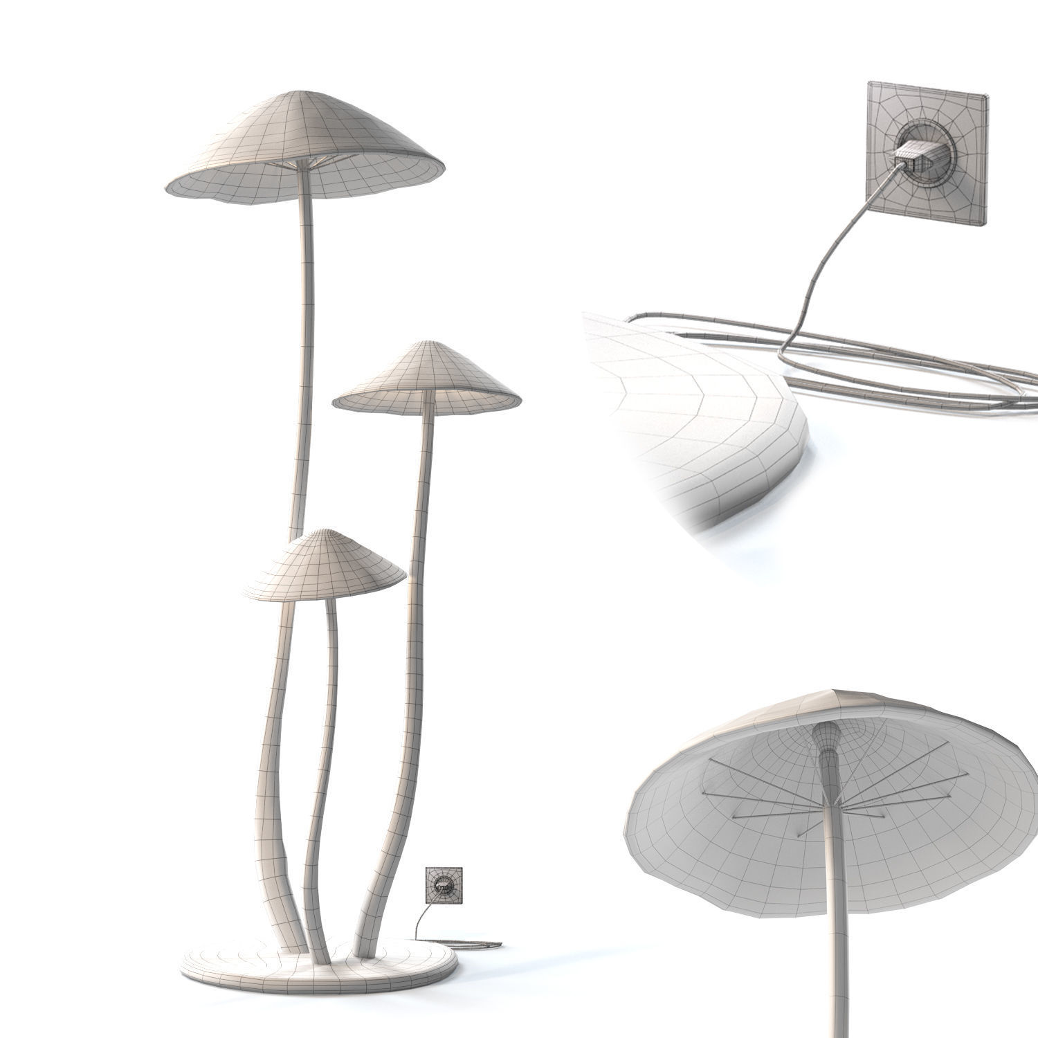 Floor Lamp Mushrooms 3D model_4