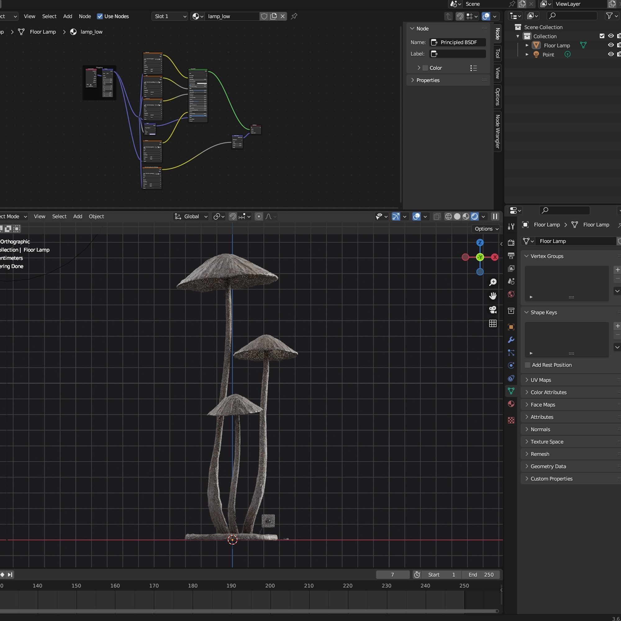 Floor Lamp Mushrooms 3D model_6