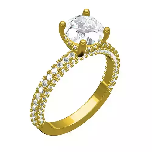 Round Cut Moissanite Engagement Ring for Women