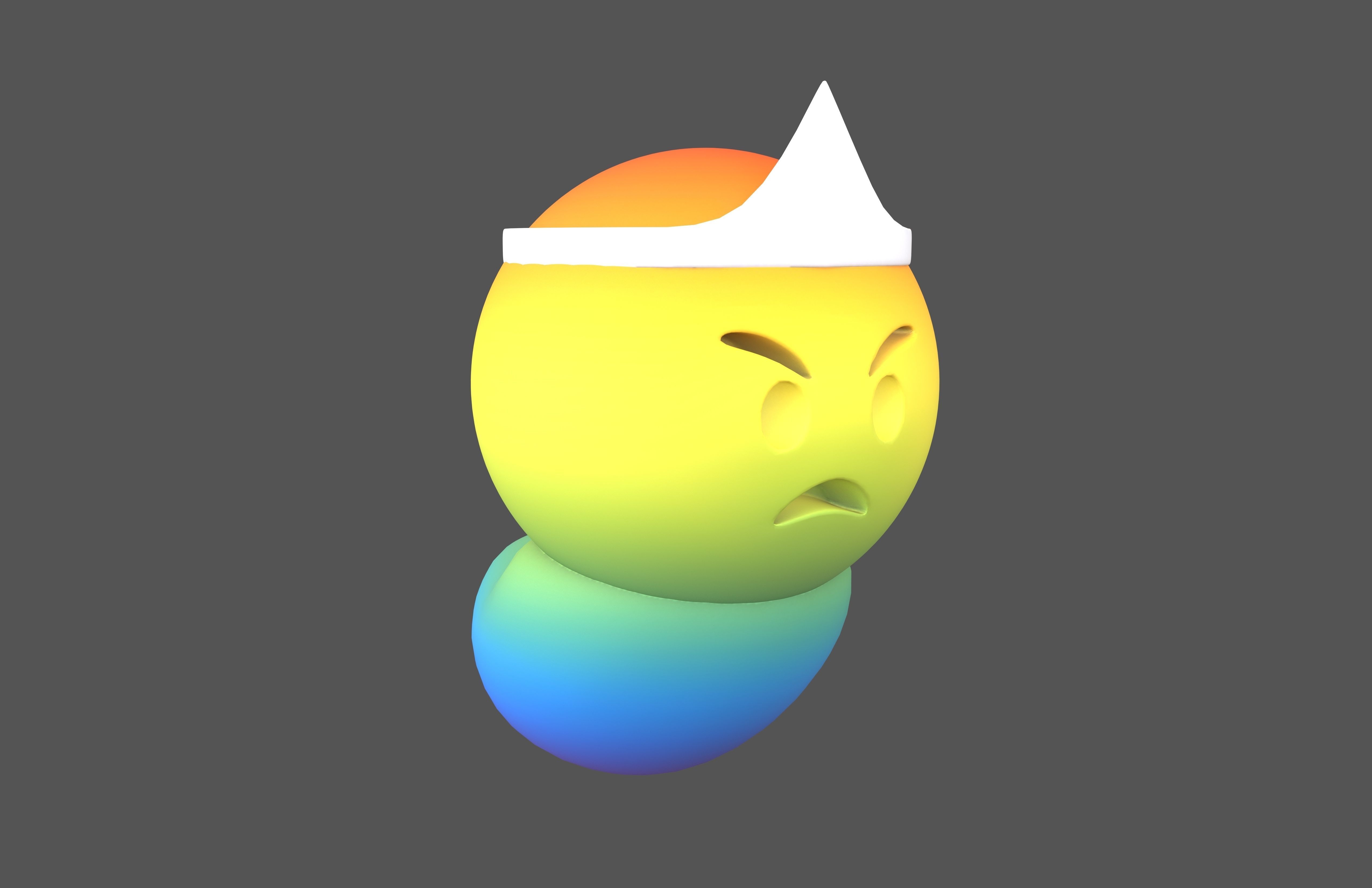 Angry Face Ghost v1 006 Low-poly 3D model_2