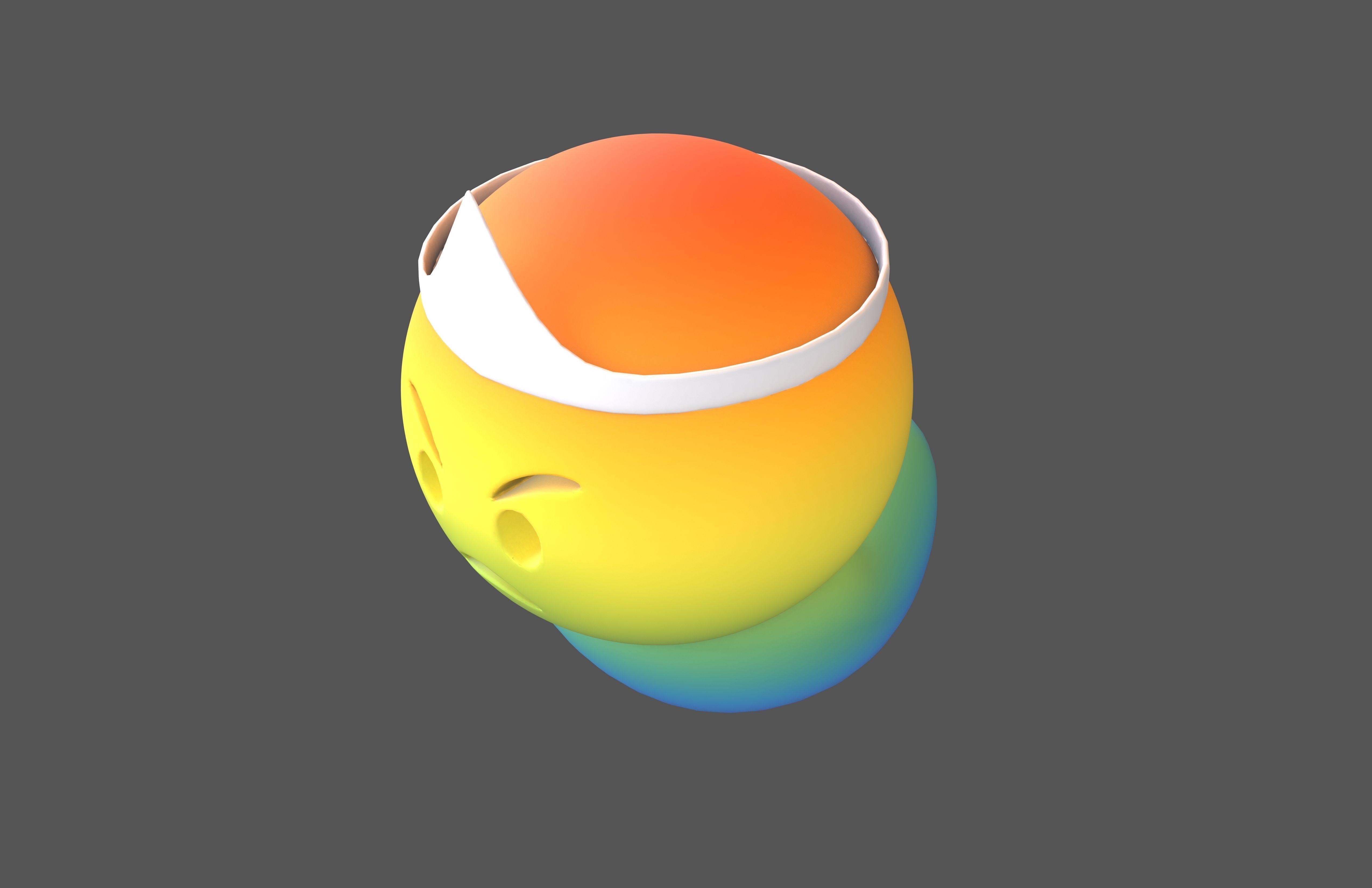 Angry Face Ghost v1 006 Low-poly 3D model_1