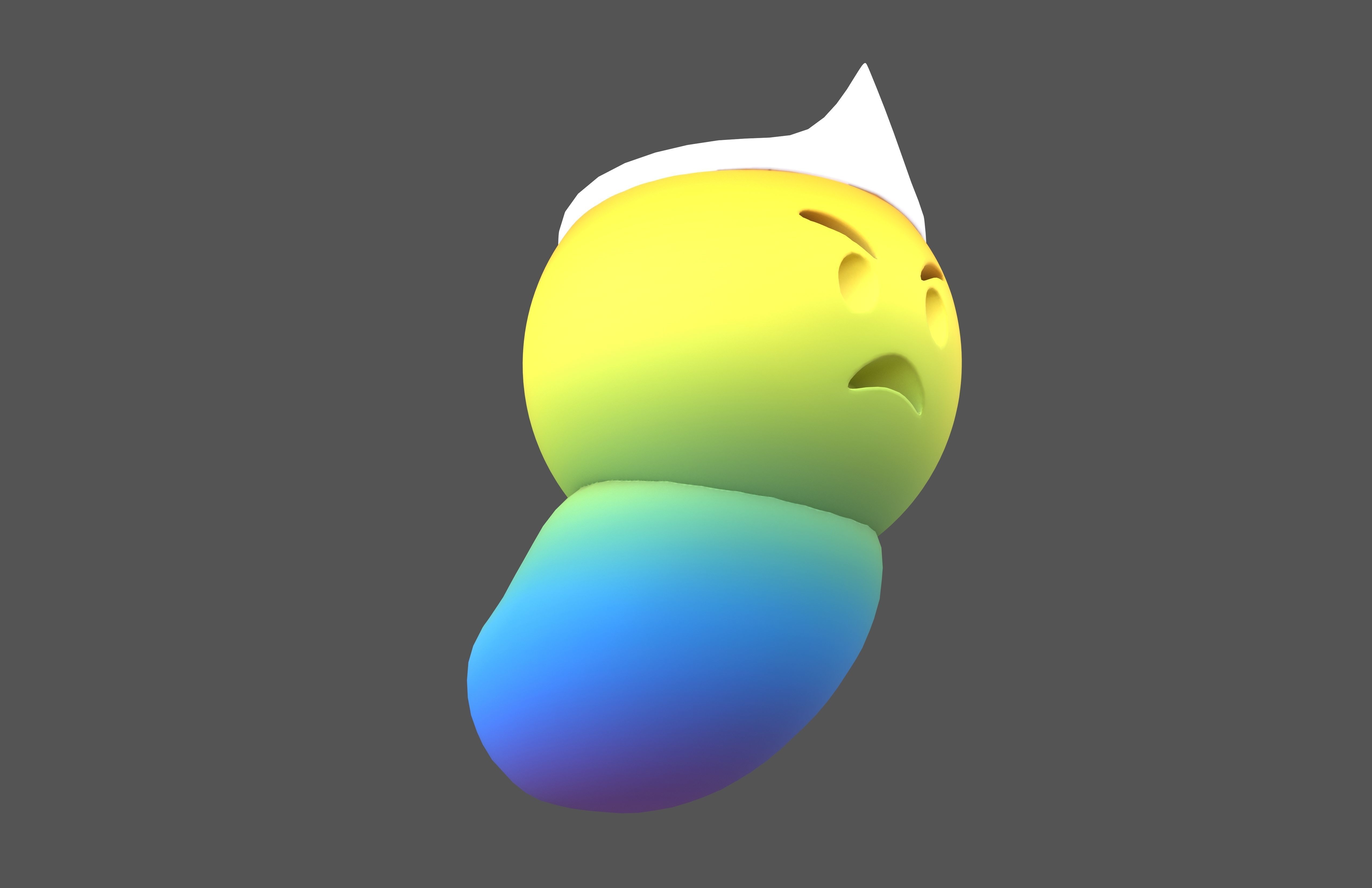 Angry Face Ghost v1 006 Low-poly 3D model_3