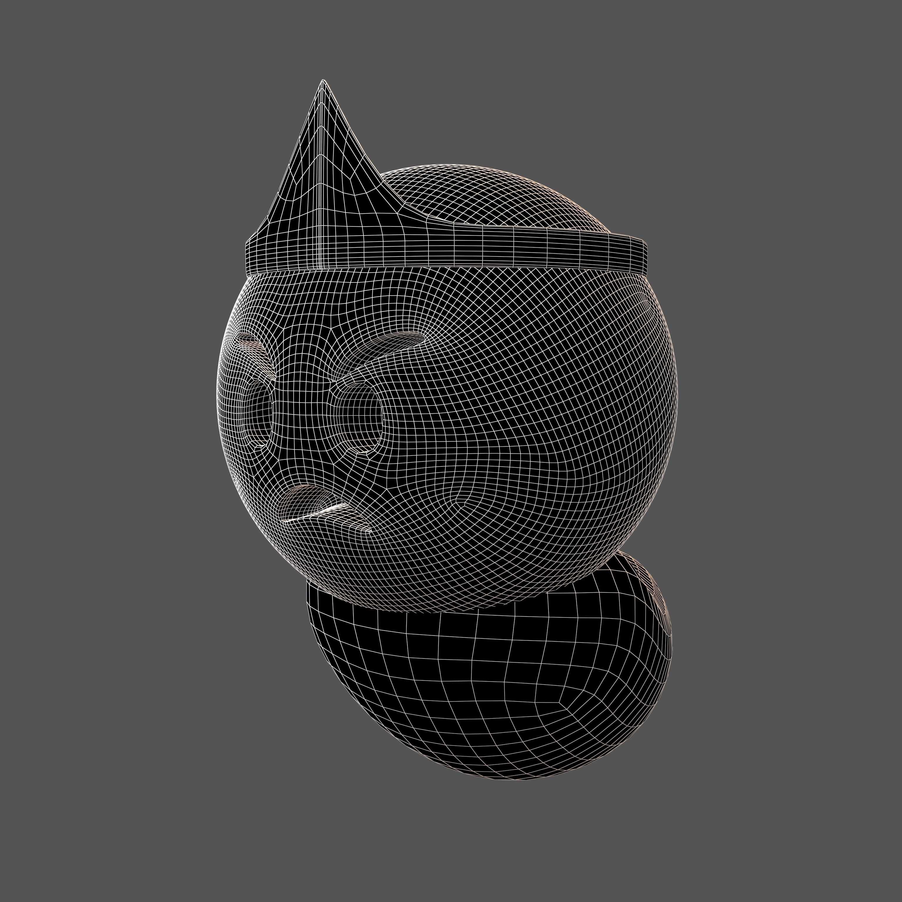 Angry Face Ghost v1 006 Low-poly 3D model_7