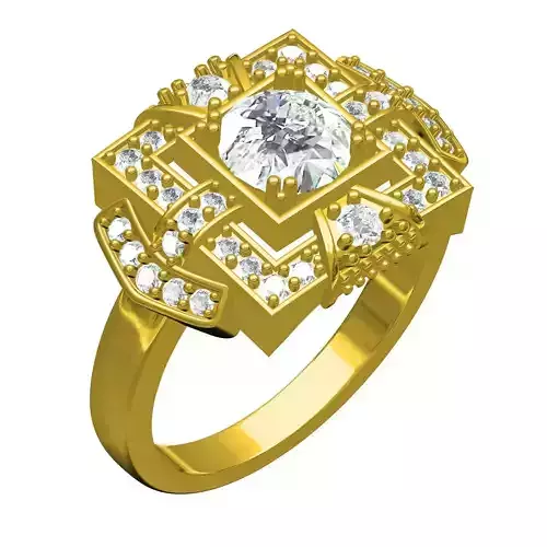 Antique Square Shape Vintage Ring