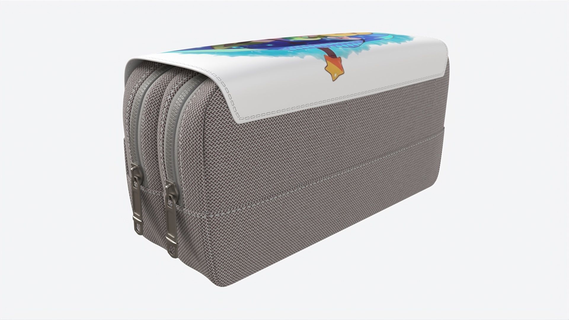 School Large Pencil Case 3D model_1