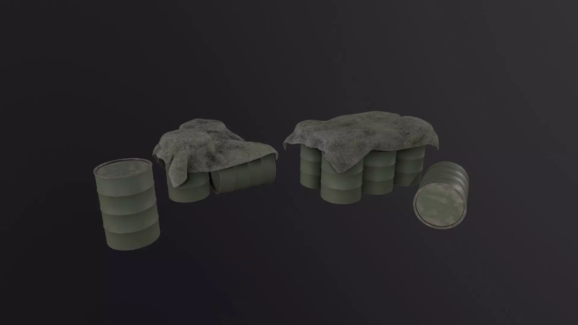 Military Barrel Pack 3D Model Low-poly 3D model_0