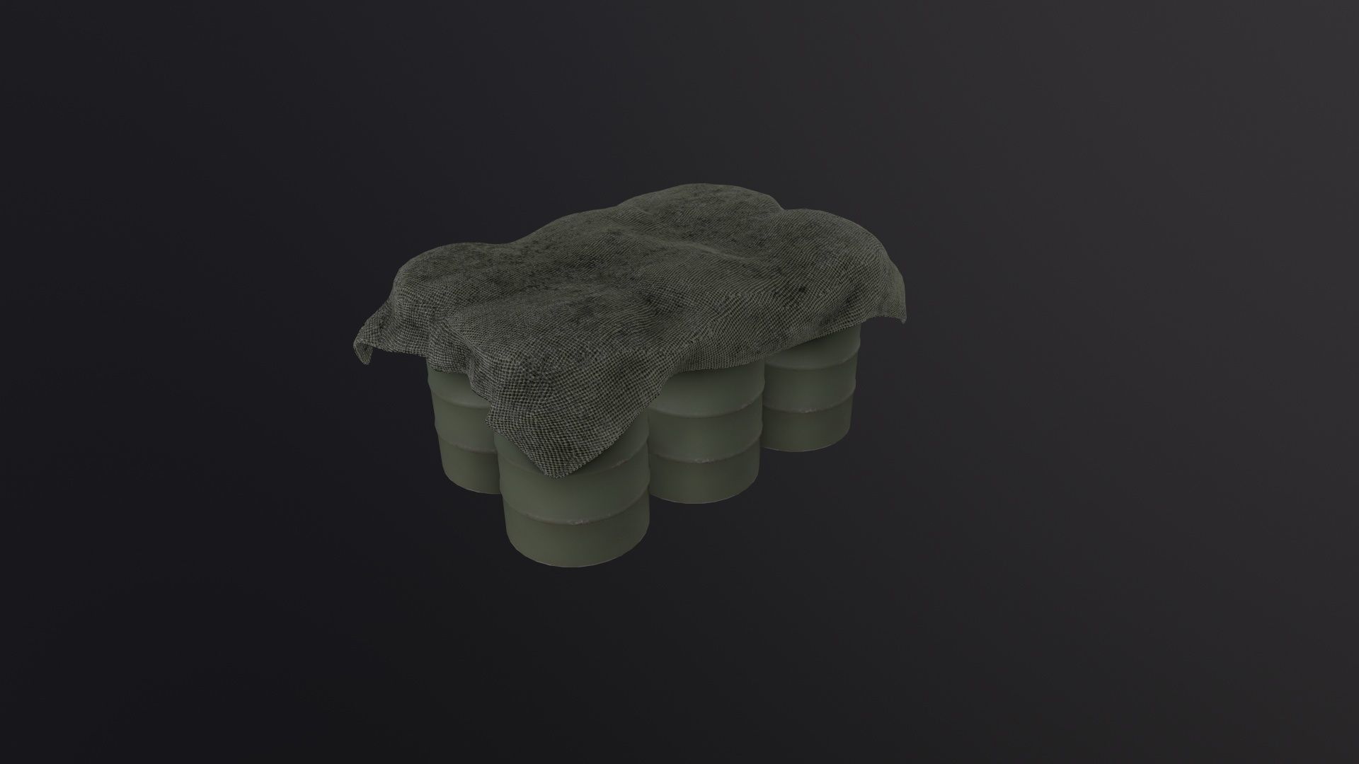 Military Barrel Pack 3D Model Low-poly 3D model_4