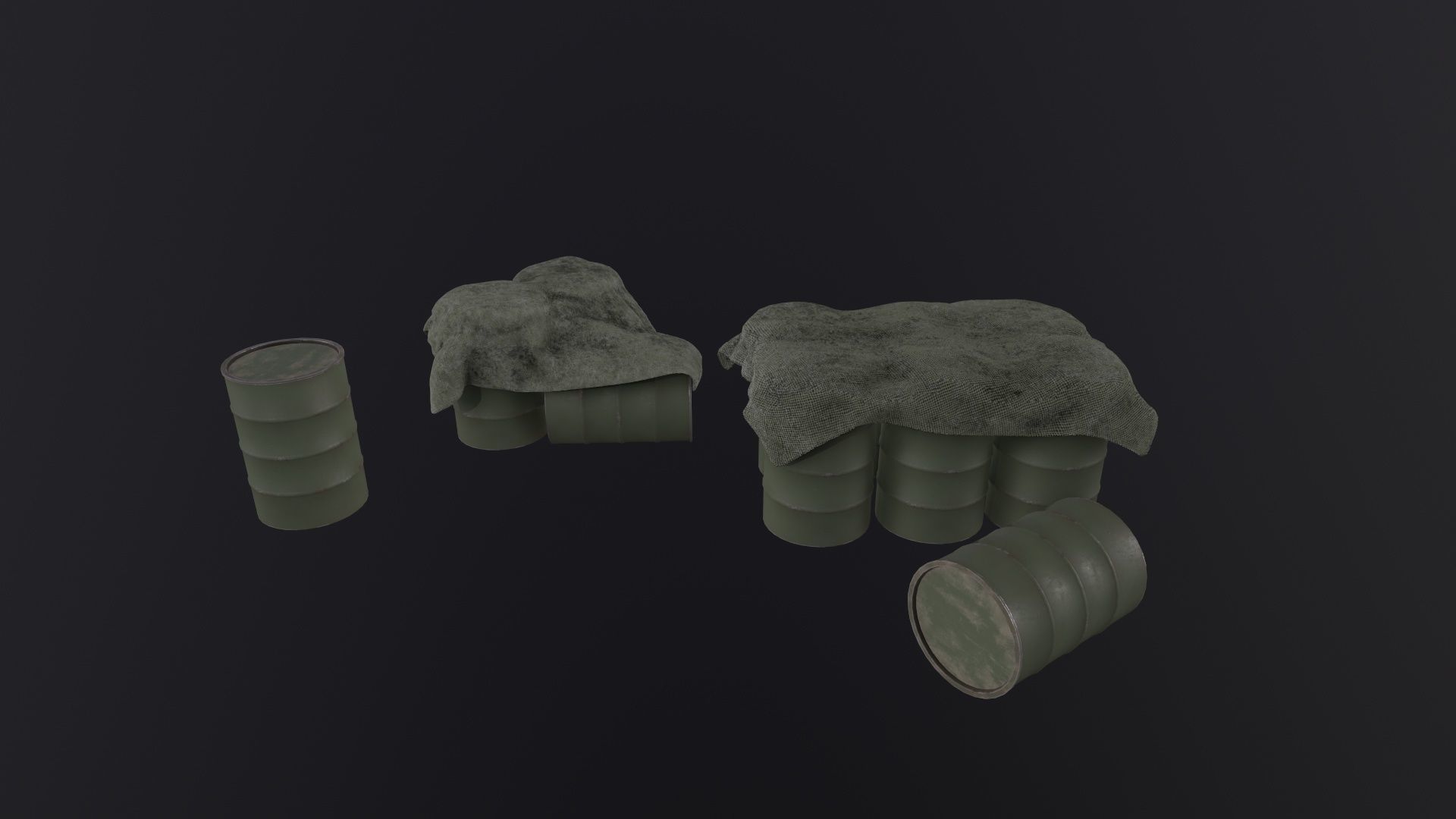 Military Barrel Pack 3D Model Low-poly 3D model_2