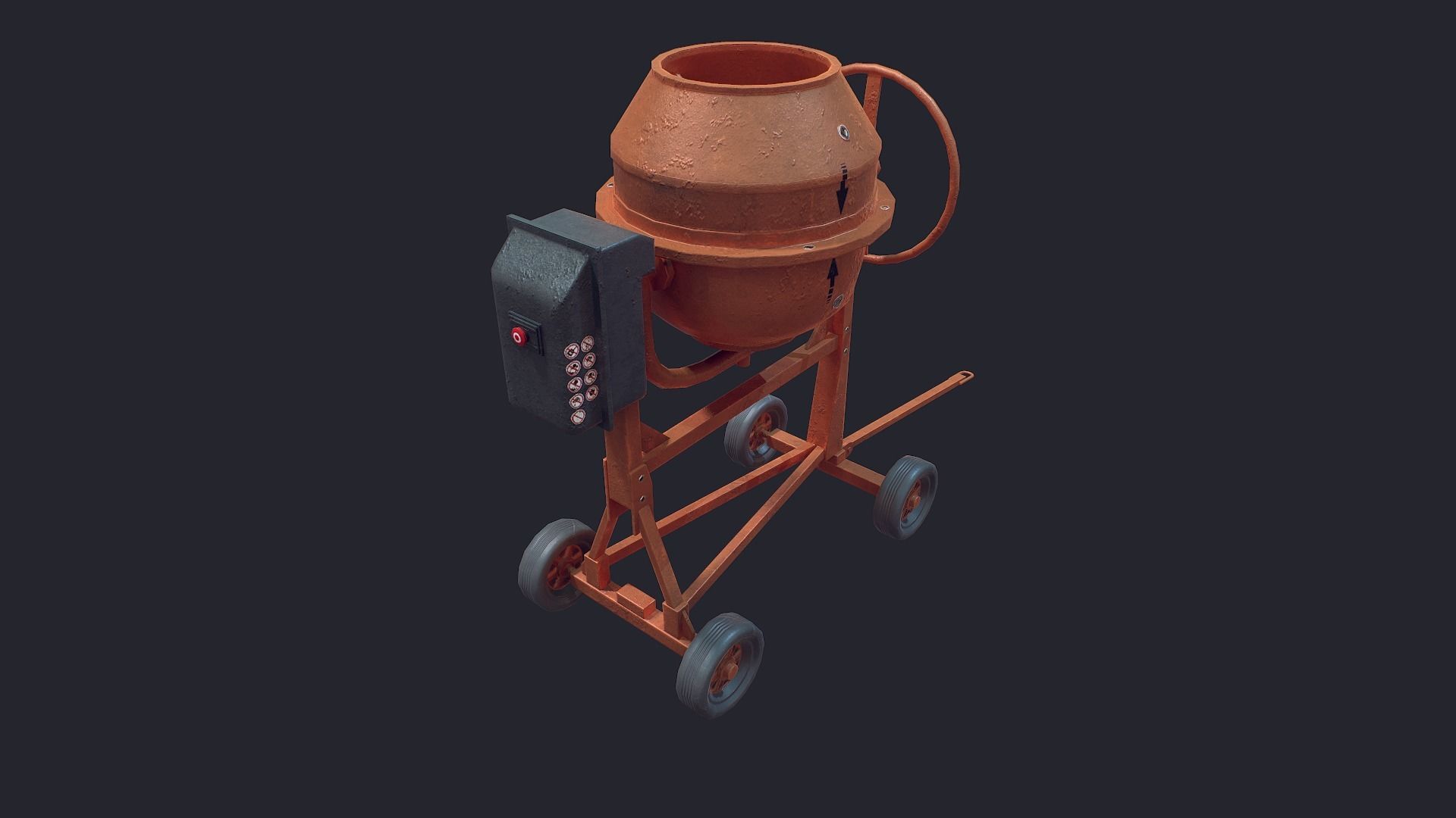 Concrete Mixer Low-poly 3D model_8
