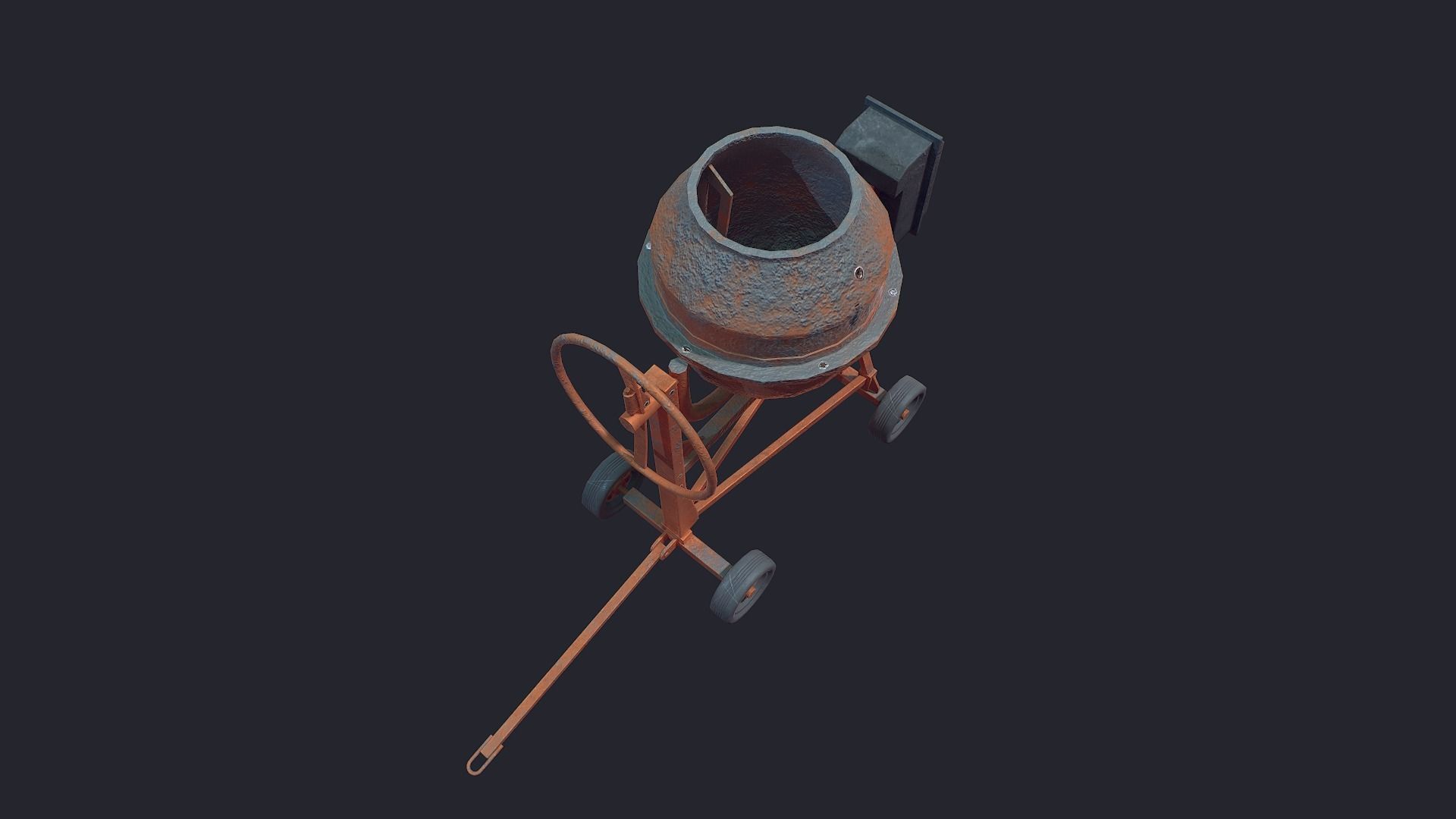 Concrete Mixer Low-poly 3D model_6