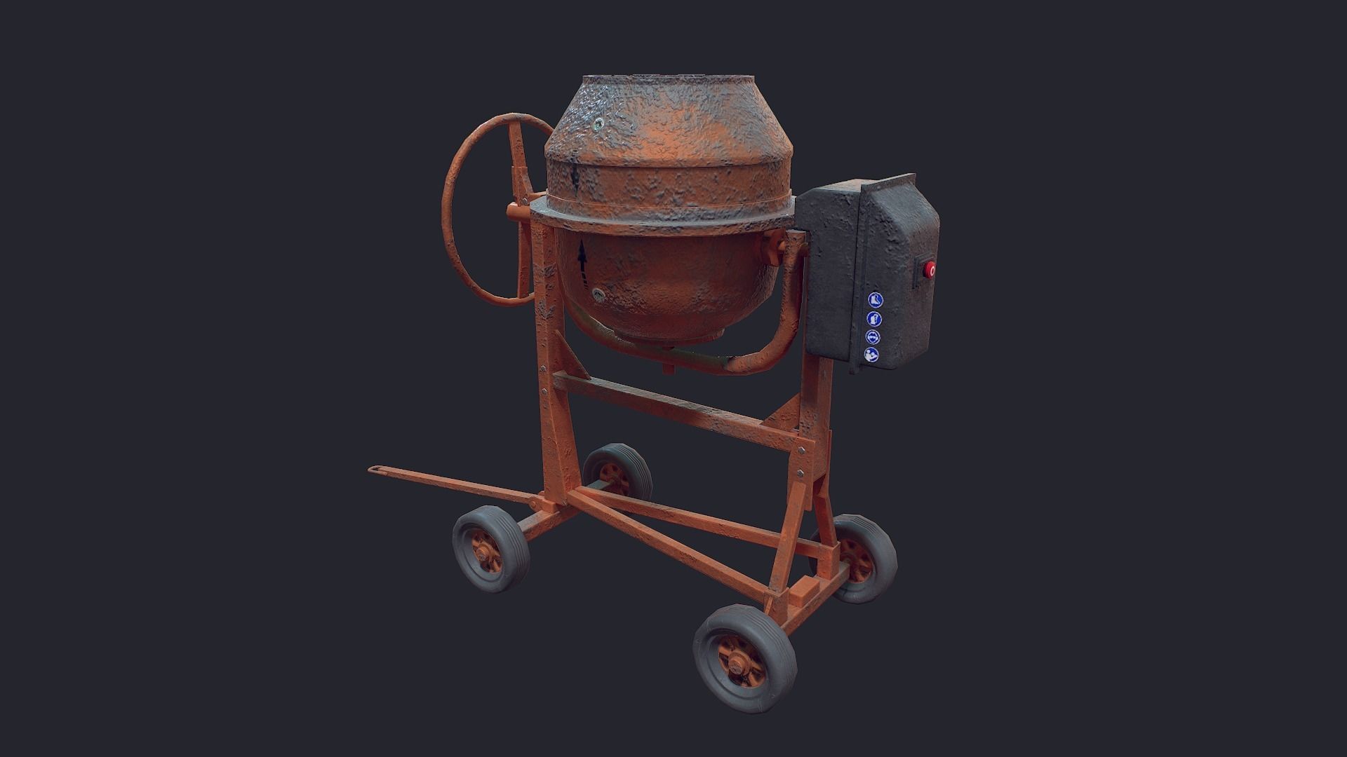 Concrete Mixer Low-poly 3D model_3