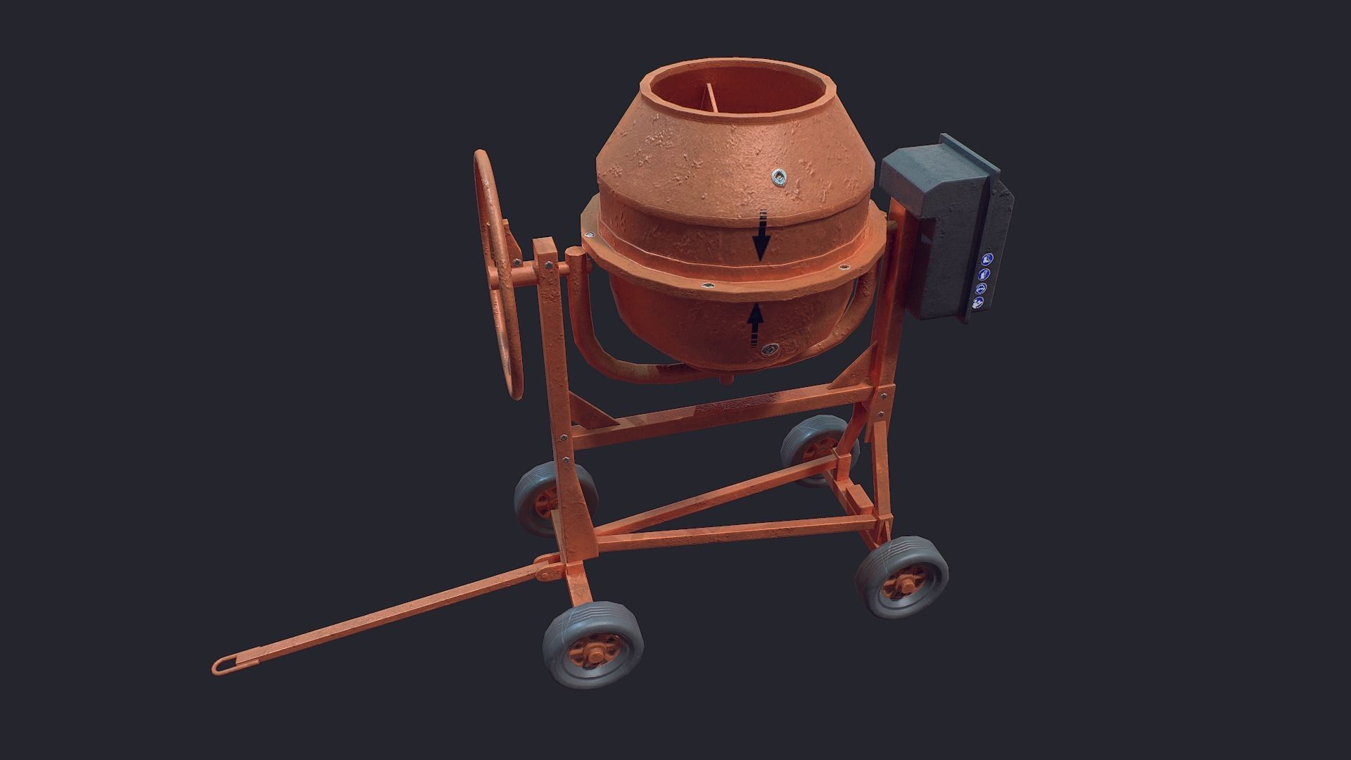 Concrete Mixer Low-poly 3D model_7