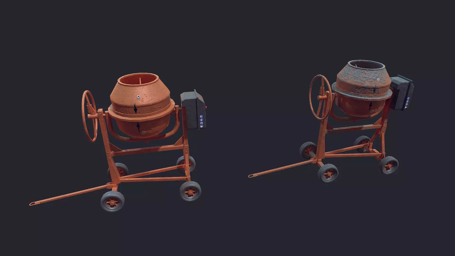 Concrete Mixer Low-poly 3D model_0