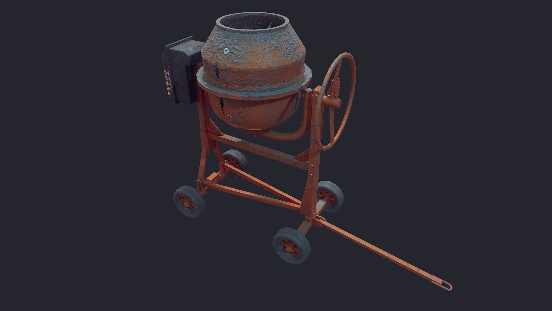 Concrete Mixer Low-poly 3D model_5