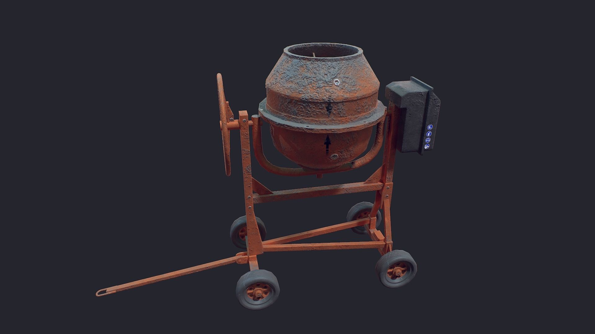 Concrete Mixer Low-poly 3D model_2