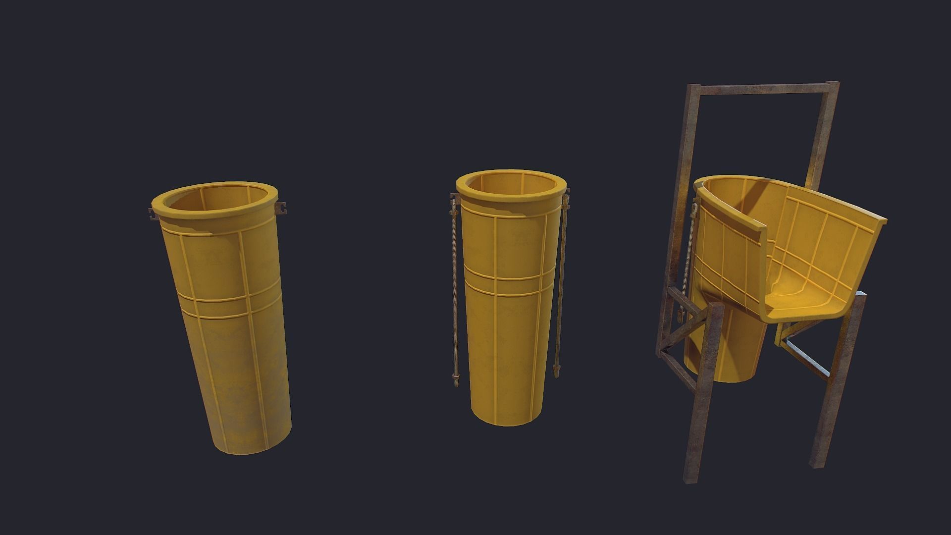 Construction Waste Chute Low-poly 3D model_10