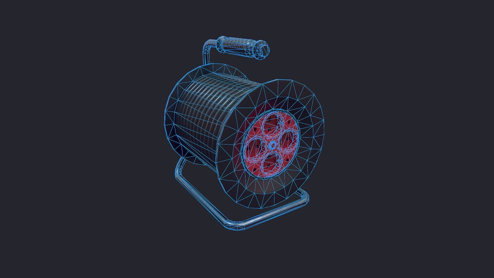 Extension Cable Low-poly 3D model_10