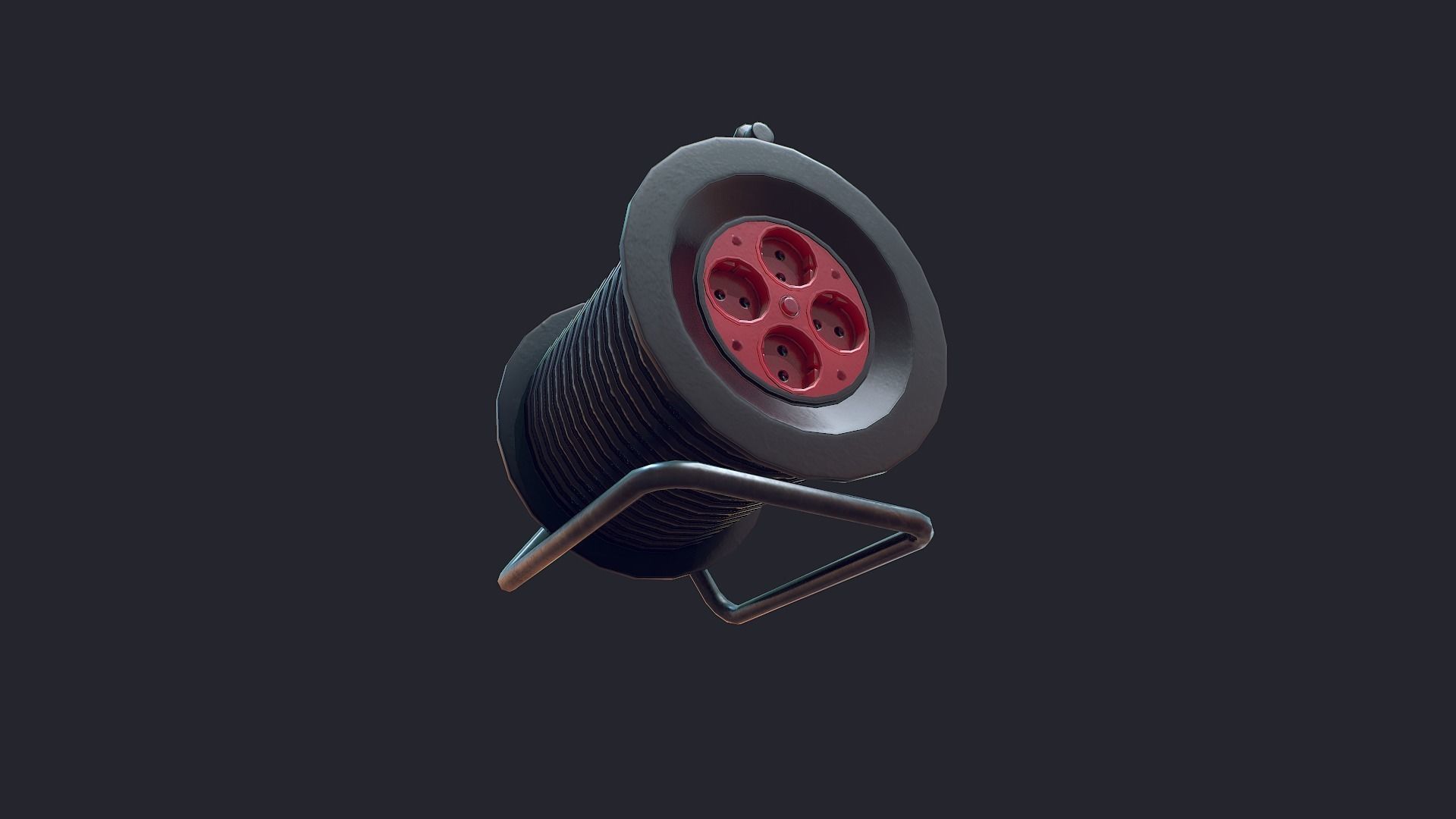 Extension Cable Low-poly 3D model_9