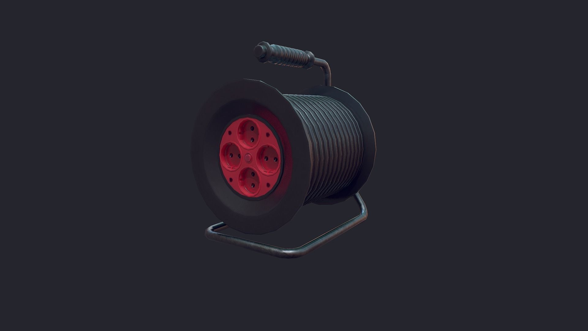 Extension Cable Low-poly 3D model_3