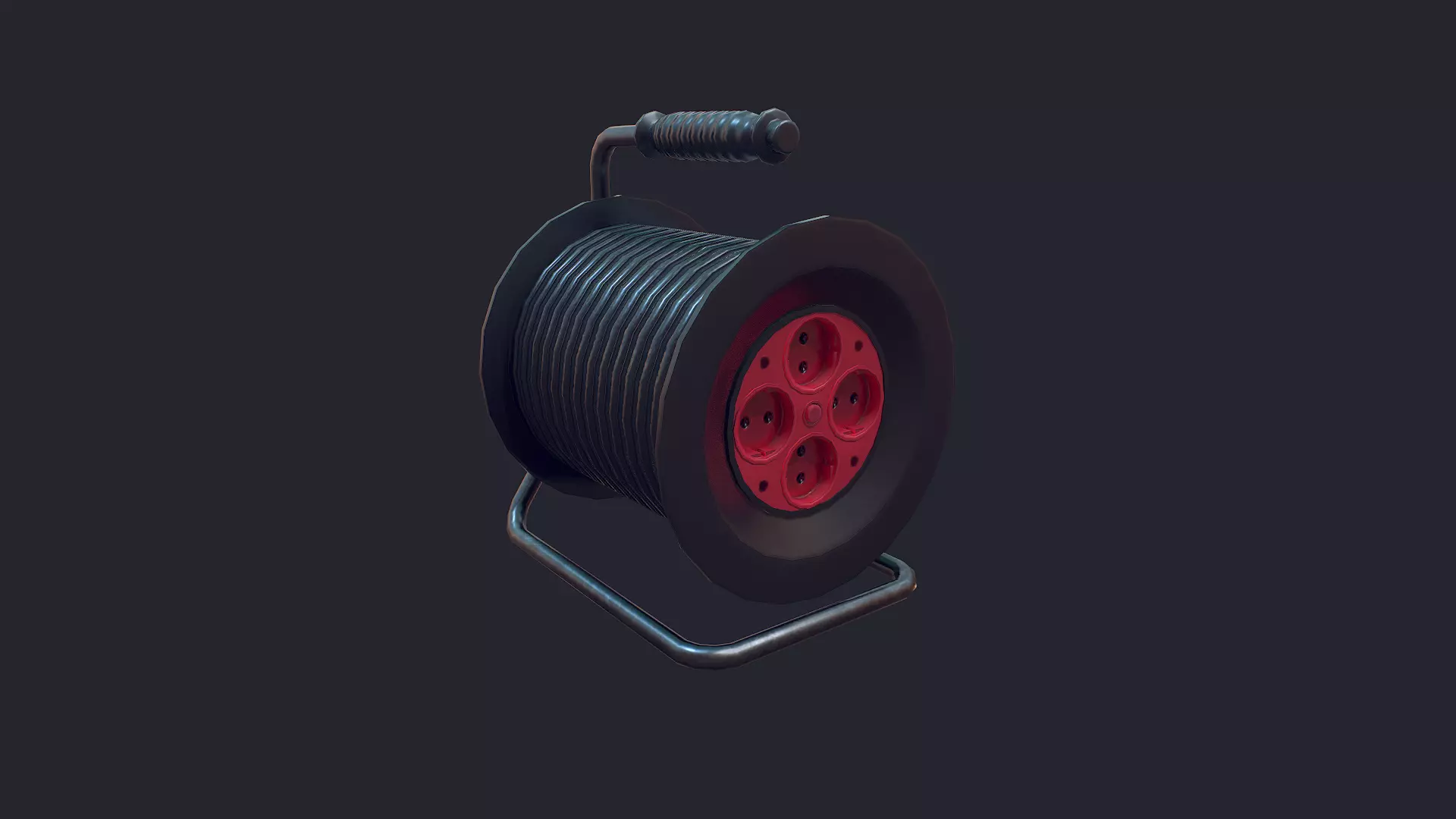 Extension Cable Low-poly 3D model_0