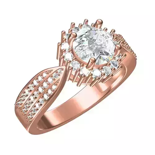 Classic Diamond Cluster Wedding Ring for Women