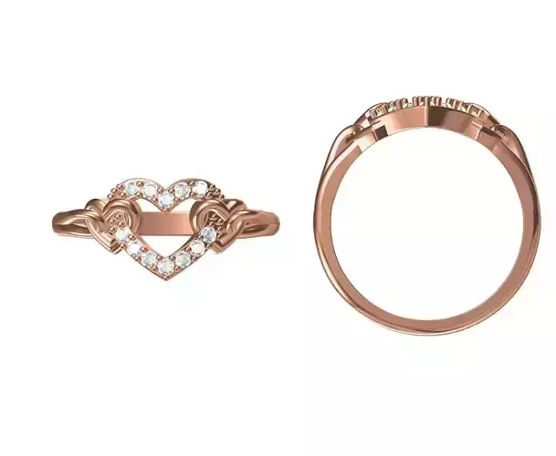 Wedding Engagement Women Heart Ring STL JCD Details